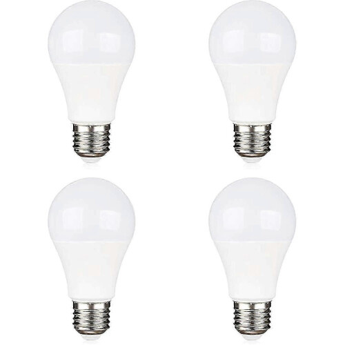 12V E27 9W Ψυχρό Λευκό 6000K Ισοδύναμο Αλογόνου 75W, AC DC 12 Volt 24 Volt E27 LED Συσκευασία 4