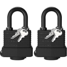 Robustes Vorhängeschloss mit Schlüssel, [2er-Pack] [4 Schlüssel] Wasserdichtes Vorhängeschloss mit Schlüssel, 40 mm