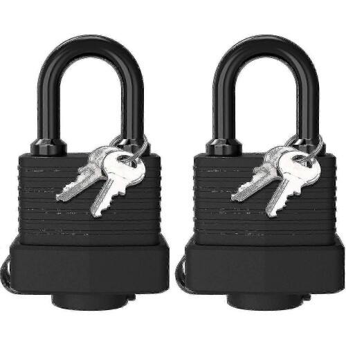 Cadeado resistente com chave, [Pacote com 2] [4 chaves] Cadeado à prova d'água com chave, 40 mm
