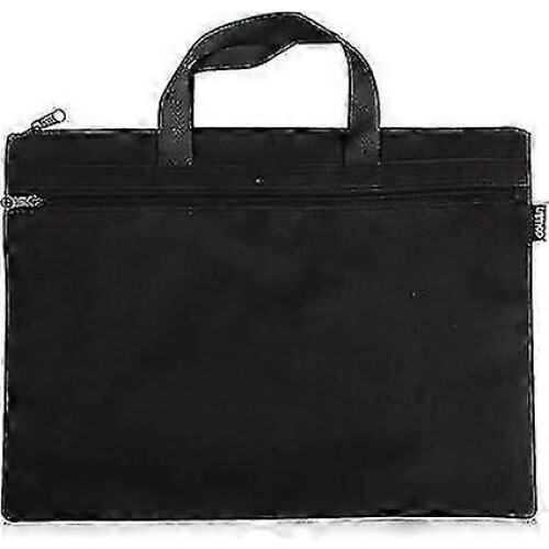 Office Document Sack Men Briefcase Portable Binder A4 File Zipper Sack Black 1 Piece