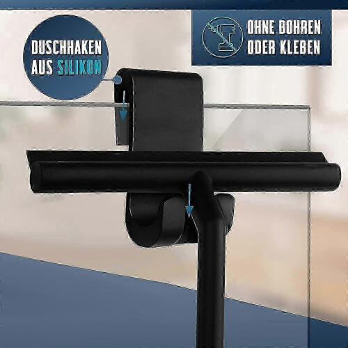 Efficient Shower Squeegee - Shower Squeegee with Bracket No Drilling - Glass Squeegee Shower with Stainless St 2