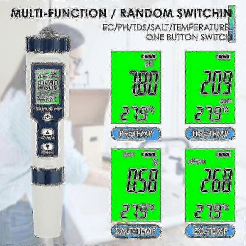 Saltwater Pool Tester - 5 Function Digital Ph and Water Quality Meter 1