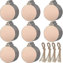Reliable Christmas Wooden Ornaments DIY Craft Set 100 Pieces Unfinished Decorations for Holiday Party
