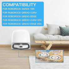 Efficient Compatible with Roborock QRevo Mop Cloths with Spare Bracket Curv/QRevo Edge Robot Vacuum Cleaner