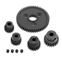 Kit de engrenagens helicoidais de metal confiável com pinhões para Traxxas Slash Stampede de 1 ou 10 polegadas.