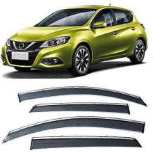 4 stuks auto-windgeleiders voor Nissan Tiida 2011-2019, zijruitvizier, zon- en regenbescherming, winddichte set, compatibel met Nissan