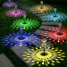 Sturdy Outdoor Solar Lights for Yard Pathway: 8 Pack Bright Color Changing & Warm White LED Solar Outdoor Lights, IP65 Waterproof