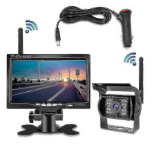 7-Zoll-Monitor, kabelloses Rückfahrkamerasystem mit Nachtsicht für Pkw, Wohnmobile, Lkw und Busse – XC