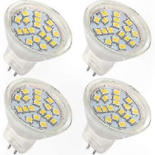 Lâmpadas LED GU4 4W Branco Quente 3000K - 12V MR11 Ângulo de Feixe de 120 - Pacote com 4 - Iluminação Eficiente para Uso Doméstico