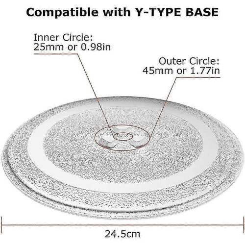 Reliable Fitting Microwave Glass Plate Microwave Glass Turntable Plate, Round Microwave Plate Shield Replace 1