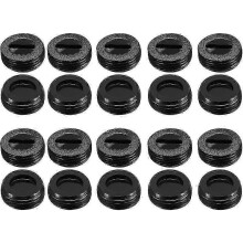 Moottorihiilien suojakorkit - ulkohalkaisija 13 mm, sisähalkaisija 7 mm, paksuus 5 mm, muovinen yleiskierre musta