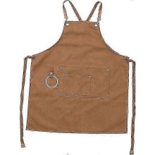 Canvas schort voor volwassenen, gereedschapsschort voor mannen, lichtgewicht bruin