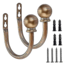 Crochets métalliques pour rideaux, support mural rétro en forme de U pour rideaux