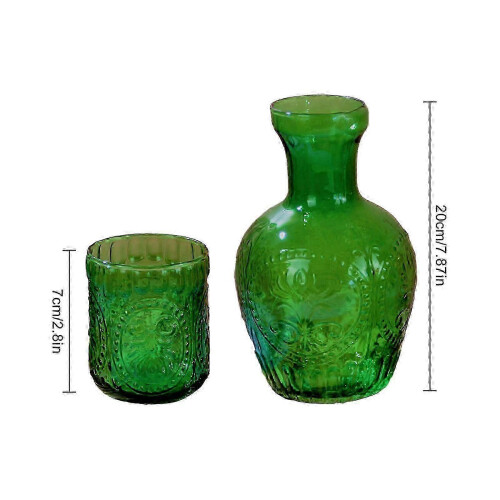 Set vintage con caraffa e bicchiere da comodino, altezza 7,7 pollici (33 OZ) - arancione 1