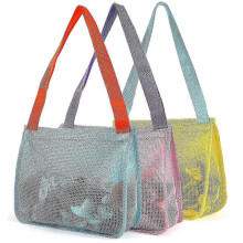 Effizienter 3er-Pack Strandsäcke aus Netzgewebe für Kinder mit Muschelsammelfunktion