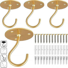 Stevige plafondhaken met vinylcoating - 4 stuks, 7,6 cm (3 inch) voor vogelvoeders, plantenbakken en windgong