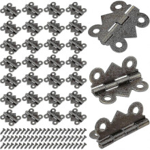 Compatibile con mini cerniere da 50 pezzi, cerniere pieghevoli a farfalla da 25x20 mm, mini cerniere in bronzo antico per mobili e armadi.