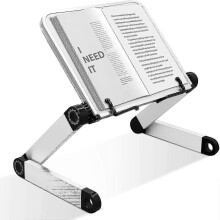Suporte para livros ajustável, altura e ângulo reguláveis, suporte ergonômico com clipes para livros escolares grandes e tablets TAO.