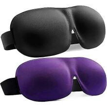 3D Contoured 100% Foam Breathable Sleep Shade Eyewear (black + Purple)