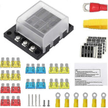 Robuster 12-Volt-Sicherungskastenblock, Bootssicherungskasten mit LED-Anzeige für durchgebrannte Sicherungen, - 6-Stromkreis-Sicherungskasten