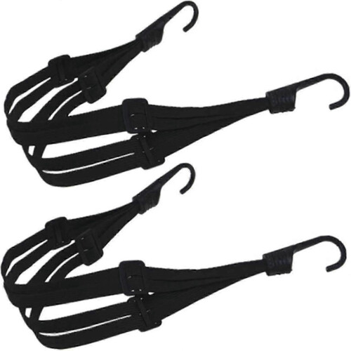 Cinturino elastico regolabile e resistente per casco da moto (nero) - 2 pezzi