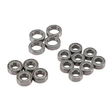 Conjunto de 16 rolamentos de esferas duráveis para acessórios de atualização de carros RC TT02-02 TT02D-02D 1/10
