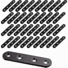 Stabile, flache Eckwinkel zur Montage, Plattenbefestigung, schwarze Metall-Flachwinkel zur Möbelbefestigung, Heimwerkerbedarf, 20 Stück