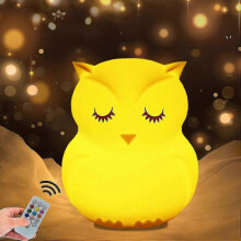 Veilleuse légère pour enfants, veilleuse hibou légère en silicone pour chambre de bébé et tout-petit, veilleuse souple pour enfants