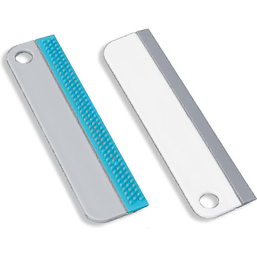 Lot de 2 raclettes robustes pour vitres, douches et surfaces de cuisine.