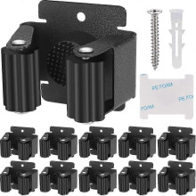 Kit de 10 supports muraux pour outils : support pour balai, pelle et autres outils de jardin, fixation murale en acier inoxydable.