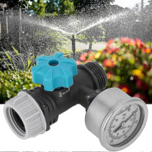 Réducteur de pression d'eau réglable avec manomètre, régulateur et séparateur de pression pour serre et jardin.