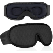 Night Mask Sleep Mask Blindfold Night Cahce Eyes for Sleeping Memory Foam 3D Contoured Fit, Black