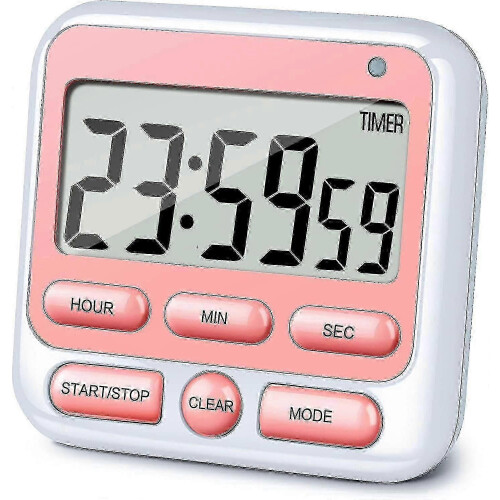 Kitchen Digital Timer with Silent/loud Alarm Switch 24 Hours Clock and Alarm Memory Function