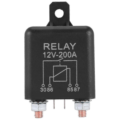 12V 200A Split Charge Relais - 4-pins, zware uitvoering voor auto's