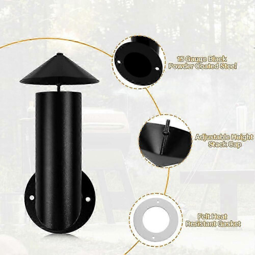 Efficient Pellet Grill Smoke Stack Chimney Spare for Pit Boss Traeger Camp Chef, Spare Stack Smoker Kits 1