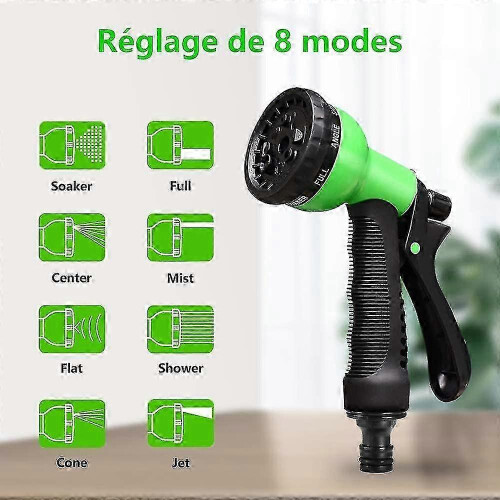 8 Function Watering Gun Adjustable Sprayer, with Connection Accessories Set Hose 2