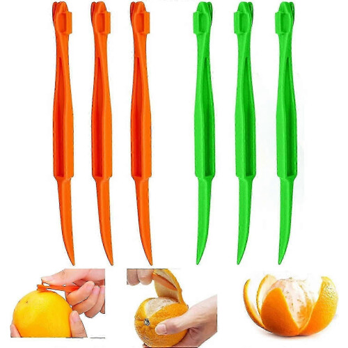Éplucheur d'oranges 6 pièces, outil éplucheur d'oranges, éplucheur de citrons en plastique