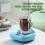 Caneca de café USB com pires para mexer automaticamente e resfriamento rápido, ideal para casa, escritório e veículos. 4