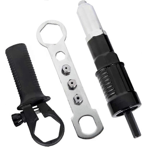 Efficient Electrical Riveter Gun,Riveter Drill Adapter,Diameter 2.4 or 3.2/4.0/4.8mm Rivet Head and Black Handle Wrench