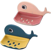 Joli porte-savon pour enfants, autonettoyant, en plastique, bleu et rose