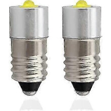 Luotettava E10-varapolttimo, tehokas LED-taskulamppu, 6–24 V, 3 W, 200 lm, 2 kpl (e10 lämmin valkoinen)