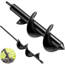 Sturdy 2 Psc Wick Garden Auger Drill Bit Garden Spiral Garden Auger Flowers Bulbs Seedlings with Gloves 30x8cm & 22x4cm