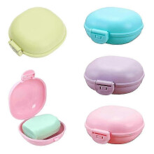 Boîte à savon de voyage fiable, lot de 4, étui de rangement portable en plastique avec support et couvercle hermétique.