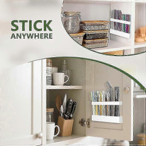 Straw Storage Rack Acrylic Adjustable for Cabinet Doors & Refrigerators with Double Sided Tape Fixing 2