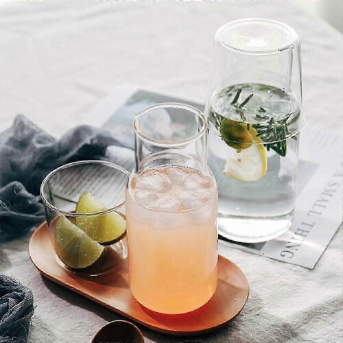 Clear Glass Pitcher and Milk Cup Kit for Kitchen and Office Tableware 2