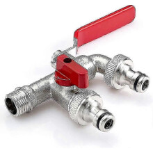 Robinet de jardin double antigel 3/4" avec raccord de tuyau pour machine à laver