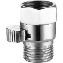 Sturdy Brass Shower Head Hose Adaptor with Shut Off Valve, 1/2-Inch, AV016
