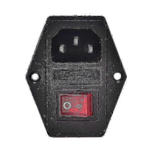 3 Pin AC Inlet Male Plug Power Socket with Fuse Switch 10A 250V