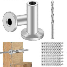 80 Stück robuste Edelstahl-Schutzhülsen für 1/8-Zoll-Seilkabel und Geländer, T316 Marinequalität, Schutz für Holzpfosten
