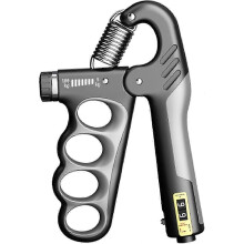 Fortalecedor de preensão manual e de antebraço, resistência ajustável, 5-100 kg (cinza)